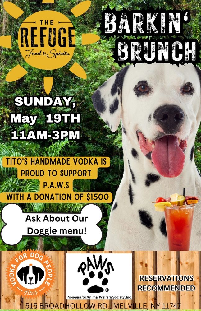 PAWS Barkin Brunch May 19th, 11am-3pm